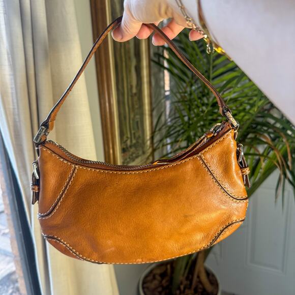 👜 MICHAEL KORS Vintage Y2K Tan Leather Baguette Shoulder Bag - Picture 4 of 7